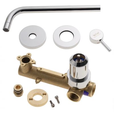 Kronenbach Lima 2.0 bateria umywalkowa podtynkowa kompletna chrom 100.1824CRKBN