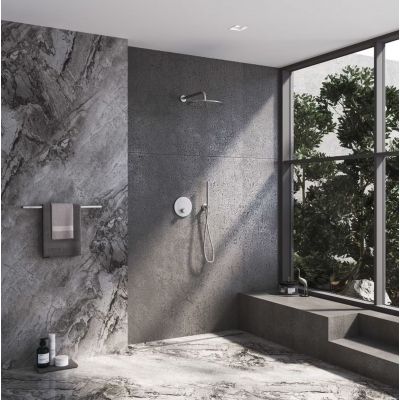 Kronenbach Smart Push bateria prysznicowa podtynkowa termostatyczna stal 19044001ES