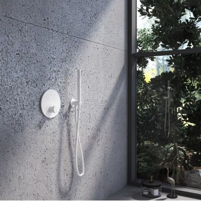 Kronenbach Smart Push bateria wannowo-prysznicowa podtynkowa termostatyczna biały mat 19044003WM