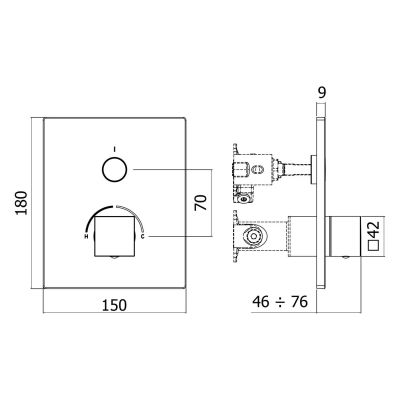 Kronenbach Smart Push bateria prysznicowa podtynkowa chrom 19045001CR