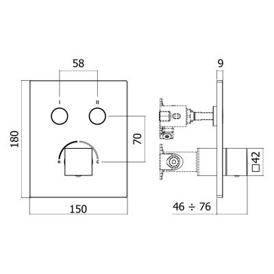 Kronenbach Smart Push bateria wannowo-prysznicowa podtynkowa chrom 19045002CR
