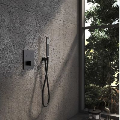 Kronenbach Smart Push bateria wannowo-prysznicowa podtynkowa termostatyczna czarny mat 19046002SM