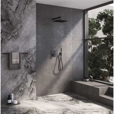 Kronenbach Smart Push bateria wannowo-prysznicowa podtynkowa termostatyczna czarny mat 19046002SM