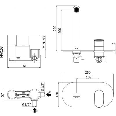 Kronenbach Plana 2.0 bateria umywalkowa podtynkowa chrom 44882103KBN