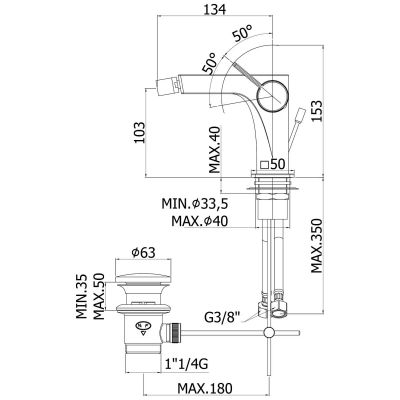 Kronenbach Krona 2.0 bateria bidetowa stojąca chrom 51109010000KB