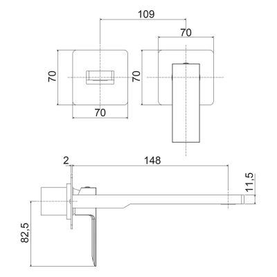 Kronenbach Quara 3.0 bateria umywalkowa podtynkowa chrom KB100355C10