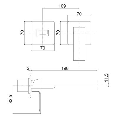 Kronenbach Quara 3.0 bateria umywalkowa podtynkowa chrom KB100356C10