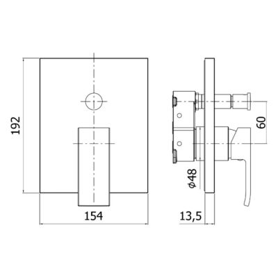 Kronenbach Quara 3.0 Black bateria wannowo-prysznicowa podtynkowa czarny mat KB100364C11