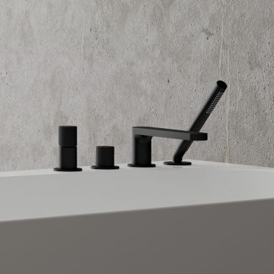 Ksuro 02 bateria wannowo-prysznicowa nawannowa 4-otworowa czarny mat 13004030