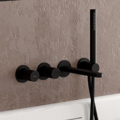 Ksuro 02 bateria wannowo-prysznicowa podtynkowa 4-otworowa czarny mat 13007030
