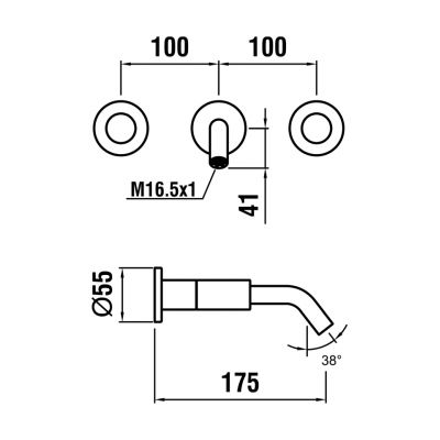 Laufen Kartell bateria umywalkowa podtynkowa chrom H3123360041201