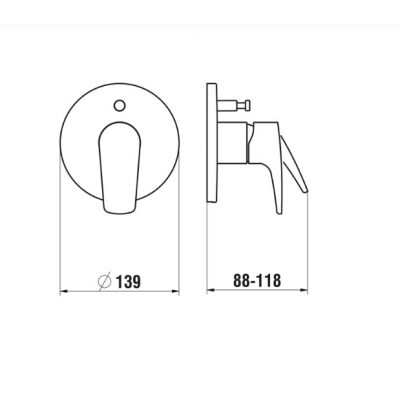 Laufen Laurin bateria wannowo-prysznicowa podtynkowa chrom HF500779100000