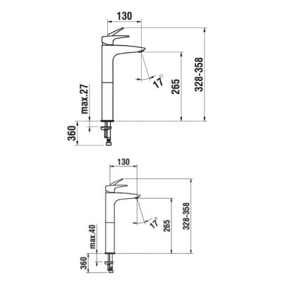 Laufen Laurin bateria umywalkowa stojąca chrom HF500714100000