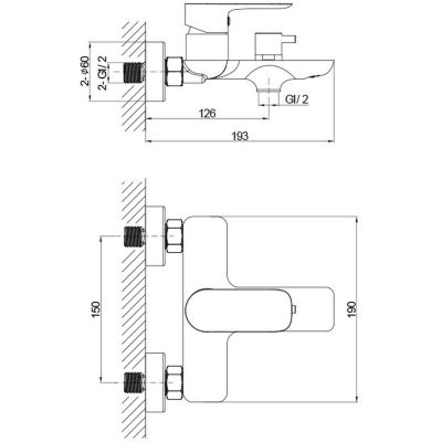 LaVita Spark bateria wannowo-prysznicowa ścienna miedź
