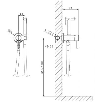 LaVita Orion bateria bidetowa podtynkowa złoty szczotkowany