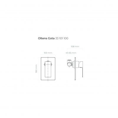 Zestaw Oltens Gota bateria prysznicowa podtynkowa z zestawem prysznicowym chrom 36606100