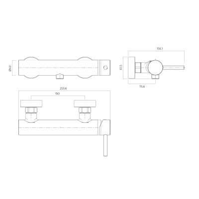 Oltens Molle bateria prysznicowa ścienna grafit 33010400