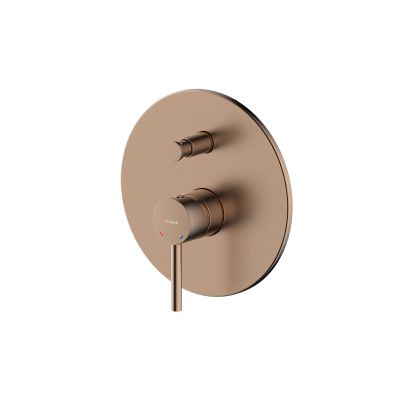 Zestaw Oltens Molle bateria wannowo-prysznicowa podtynkowa z deszczownicą 30 cm Vindel i kompletem prysznicowym Ume miedż szczotkowana 36600610