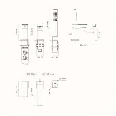 Oltens Gota bateria wannowo-prysznicowa nawannowa chrom 34201100