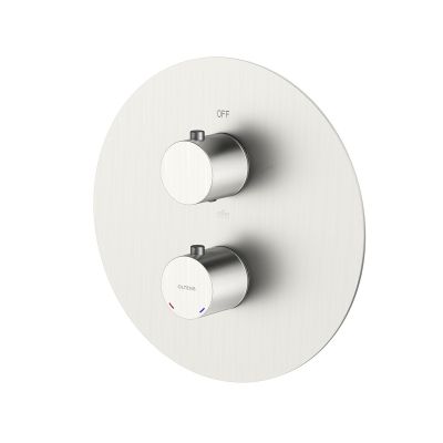 Zestaw Oltens Katla bateria podtynkowa termostatyczna z deszczownicą 30 cm Vindel i kompletem prysznicowym Ume nikiel 36608910