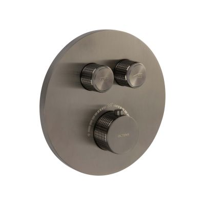Zestaw Oltens Onega bateria podtynkowa termostatyczna z deszczownicą 30 cm Vindel i kompletem prysznicowym Ume grafit 36617400