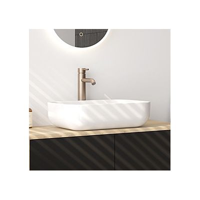 Oltens Josen umywalka 50x39,5 cm owalna nablatowa biała 40305000