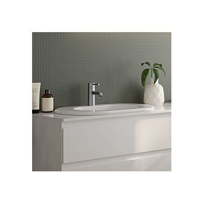 Oltens Asta umywalka 55x42 cm owalna wpuszczana biała 41202000