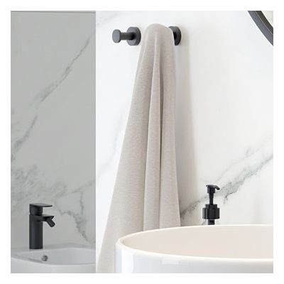 Oltens Gulfoss haczyk na ręcznik czarny mat 80001300