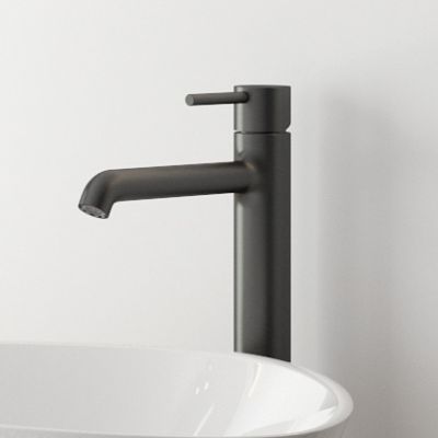 Oltens Molle Slim bateria umywalkowa stojąca wysoka grafit 32403400
