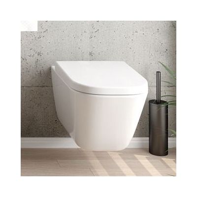 Zestaw Oltens Hadsel miska wisząca PureRim z powłoką SmartClean z deską wolnoopadającą twardą biała 42540000