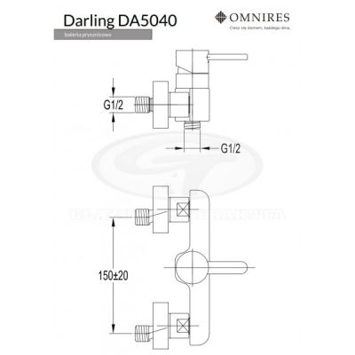 Omnires Darling bateria prysznicowa ścienna chrom DA5040