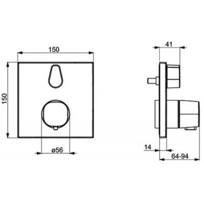 Oras Bluebox bateria wannowo-prysznicowa podtynkowa chrom 2098
