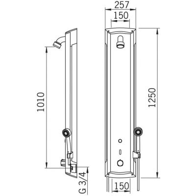Oras Electra panel prysznicowy elektroniczny termostatyczny chrom/aluminium 6662F