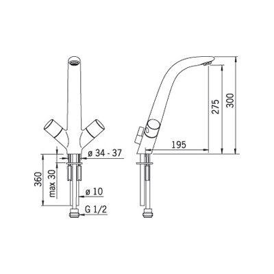 Oras La Cucina Alessi bateria kuchenna z zaworem do zmywarki 8525