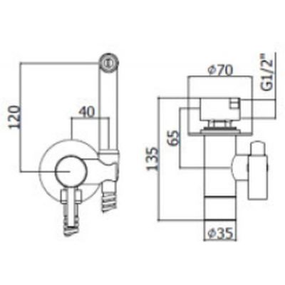 Paffoni Sany bateria bidetowa podtynkowa chrom 22704CR