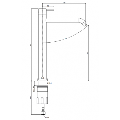 Paffoni Inox Tech bateria umywalkowa stojąca stal szczotkowana INOX081AC