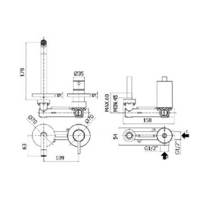 Paffoni Light bateria umywalkowa podtynkowa stal nierdzewna LIG104ST70