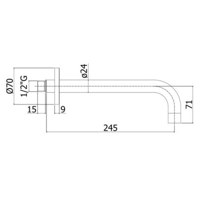 Paffoni Light wylewka do baterii wannowej czarny mat ZBOC141NO