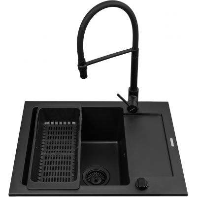 Pyramis Mido zlewozmywak z baterią czarny/czarny 070167602S