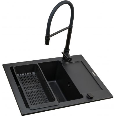 Pyramis Mido zlewozmywak z baterią czarny/czarny 070167602S