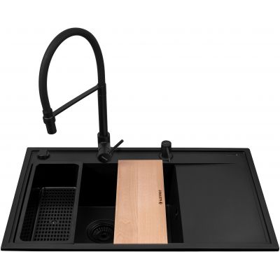 Pyramis Camea zlewozmywak z baterią czarny/czarny 070168402S