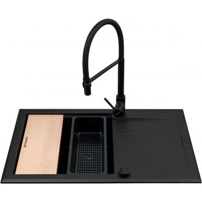 Pyramis Sparta Plus Lux zlewozmywak z baterią czarny/czarny 070175802S