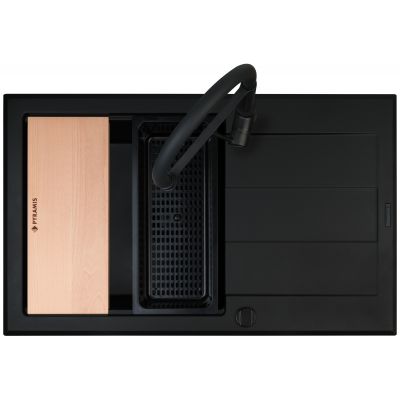 Pyramis Sparta Plus Lux zlewozmywak z baterią czarny/czarny 070175802S