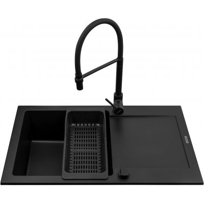 Pyramis Mido zlewozmywak z baterią czarny/czarny 070176502S