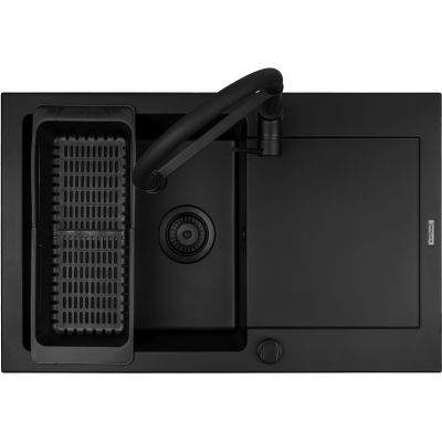 Pyramis Mido zlewozmywak z baterią czarny/czarny 070176502S