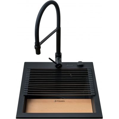 Pyramis Siros zlewozmywak z baterią czarny/czarny 079822801S