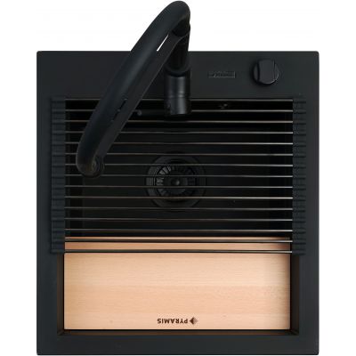 Pyramis Siros zlewozmywak z baterią czarny/czarny 079822801S