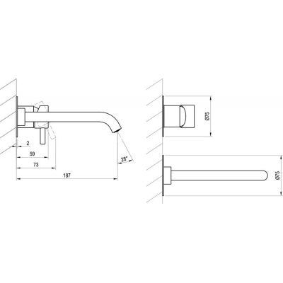Ravak Espirit bateria umywalkowa podtynkowa grafit X070315