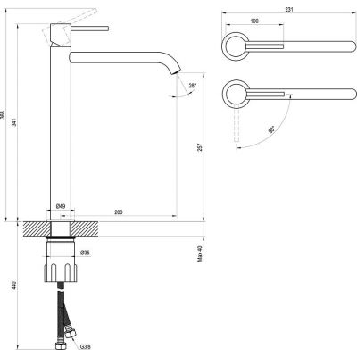 Ravak Espirit bateria umywalkowa stojąca BeCool różowe złoto szczotkowane X070408