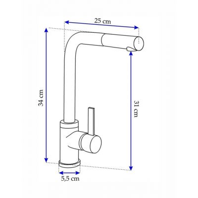 Rea Bolero bateria kuchenna stojąca z wyciąganą wylewką czarna/chrom REA-B0987
